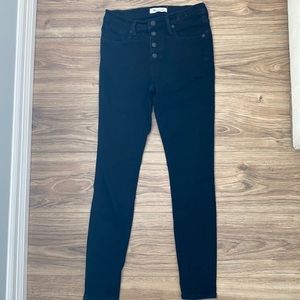 Madewell Black buttonfly 9” mid-rise skinny